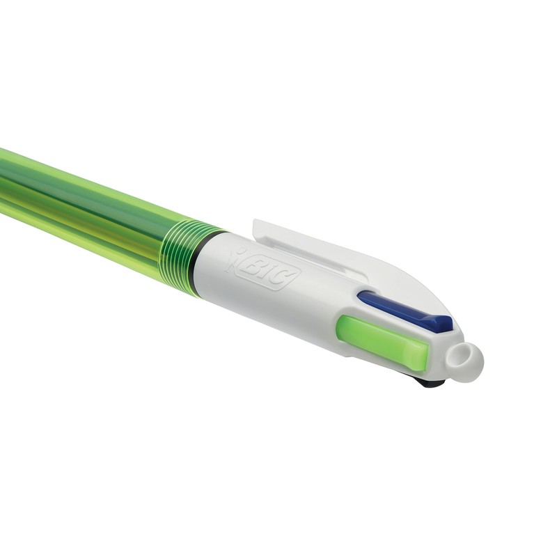 BIC 4 Colours Fluo Ballpoint Pen Black, Blue, Red and
