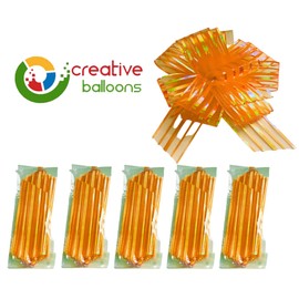 Pull Bows Orange Organza Pull Bow Large 50mm Ribbon Bows for Gift Wrapping Wedding Baskets Bouquet Present Wrapping Flower Boxes Birthday Present Ties Pack of 2