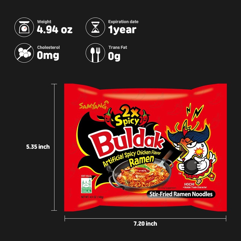 SAMYANG 2X Buldak Hot Spicy Chicken Stir Fried Ramen 4.94