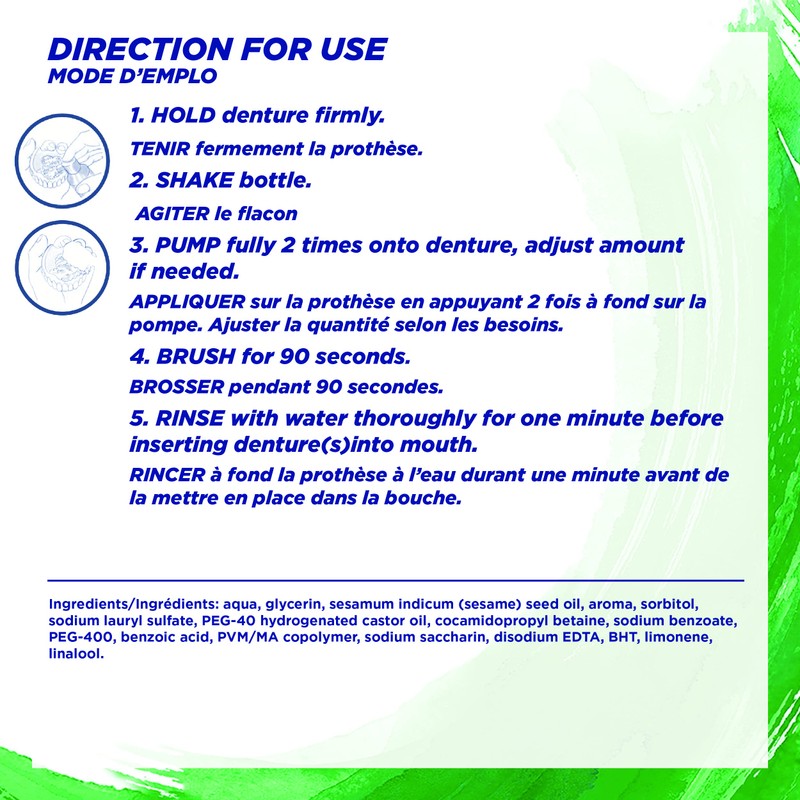 POLIDENT FRESH CLEANSE FOAMING DENTURE CLEANSER 125ML