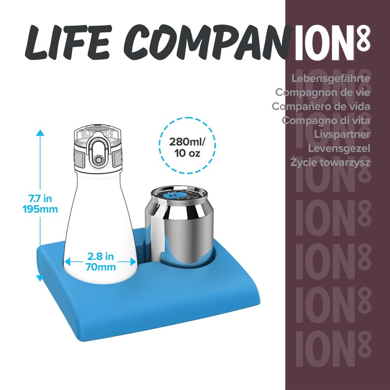 Ion8 Leak-Proof Reusable Insulated Drinking Bottle, Stainless Steel, 280 ml