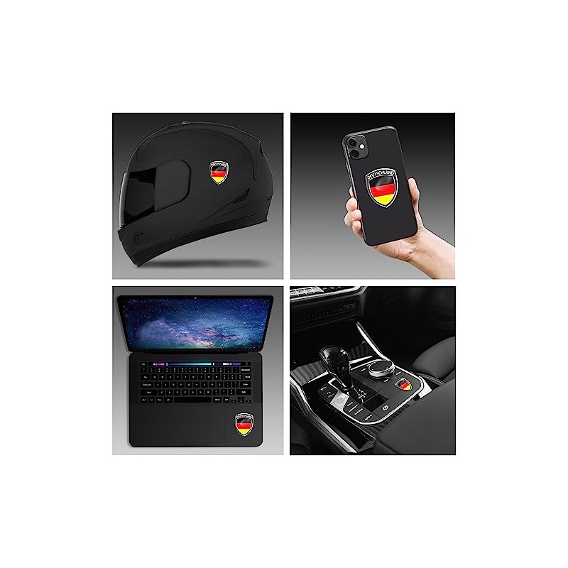 Skino Eu 2 x 3D Gel Sticker Germany Flag Badge