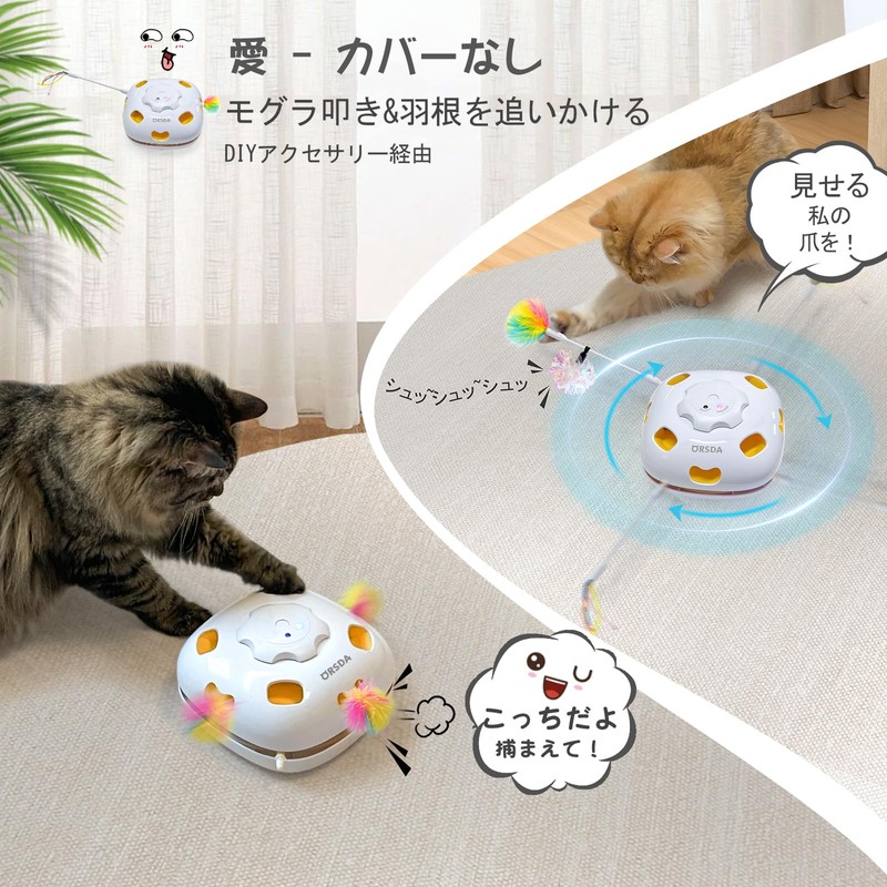 ORSDA Automatic Cat Toy, Indoor Electric, 4 in 1 Cat