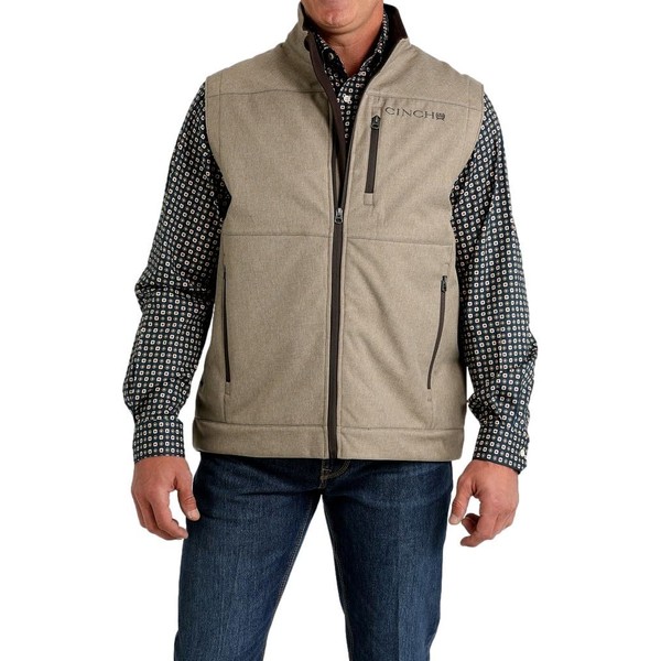 Cinch Men's Textured Logo Concealed Carry Zip Bonded Vest -