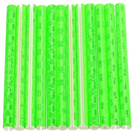 HARFINGTON 36pcs Bike Reflective Spoke Skins 0.2" Plastic Bicycle Spoke Reflectors Spoke Covers Trim Wrap Wheel 360°Visibility for Road Mountain Bike Motorcycles Decoration, Green