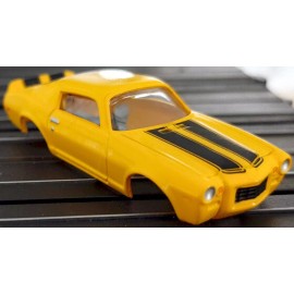 Johnny Lightning Chevy Camaro Bumblebee Yellow JL TJet HO Slot Car BODY for AURORA autoworld DASH