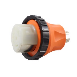 AC WORKS 50Amp RV Marine Detachable Adapter (L14-20P 20A 4-Prong Locking Plug-Compact)