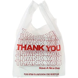 Concession Essentials Disposable & Reusable Thank You T-Shirt Bags- Pack of 100