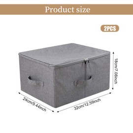 2 x Lockable Storage Box with Combination Lock, Foldable Fabric Box with Lid for Clothes, Toys, Robust Organiser Box, Dust and Waterproof, Ideal for Home and Moving (30 x 20 x 18 cm)
