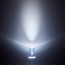 CHANZON 100 pcs 5mm White LED Diode Lights (Clear Round Transparent DC 3V 20mA) Bright Lighting Bulb Lamps Electronics Components Indicator Light Emitting Diodes for Arduino