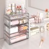 Delamu 4-Tier Clear Makeup Organizer with Drawer - Stackable Acrylic