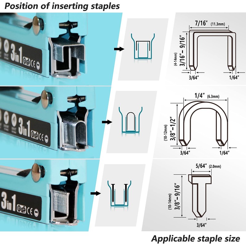 SHALL Staple Gun Heavy Duty, 3-in-1 Upholstery Staple Gun Kit