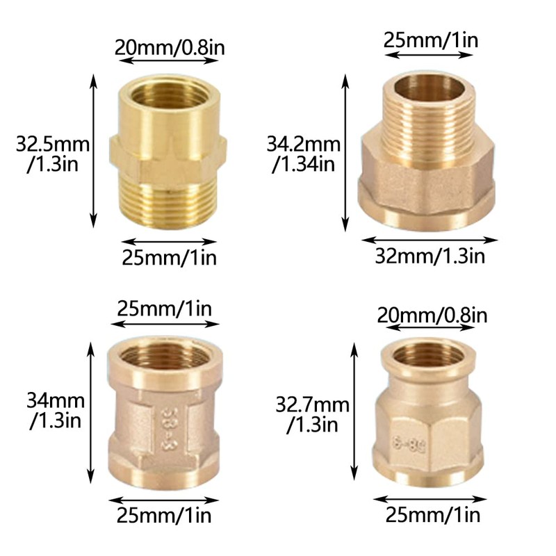 TopHomer 2Pcs Hex Reducing Nipple, DN20 3/4" Male Thread Pipe