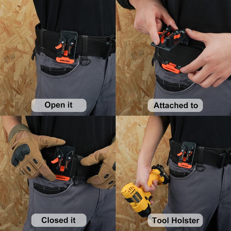 MELOTOGH 3 Pack Quick Release Belt Clip for Pouch,Drill Holster,Easily