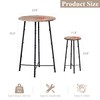 VECELO Bar Table and Chairs Set, Round Bistro Dinette with