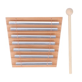 7 Tones Hand Chime with Mallet Metal Tubes Wood Chime Percussion Musical Instrument for Meditation Sound Healing