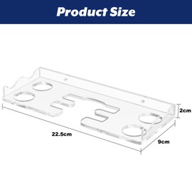 Cosmos Table Tennis Paddle Holder Ping Pong Paddle Wall Mount Shelf Rack Ping Pong Racket Display Stand Holding 2 Pcs Paddles and 4 Balls for Storing in Recreation Room Game Court (Transparent Clear)