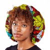 LuMay Satin Lined Ankara Double Layer Adjustable Sleeping Bonnet for