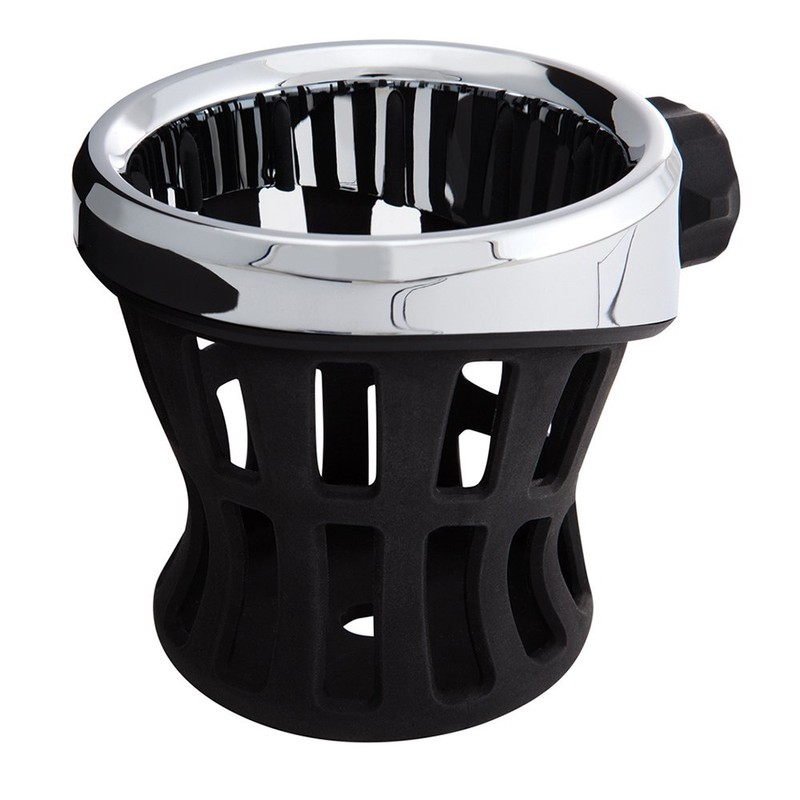 Ciro Drink Holder Passenger Perch Mount '14-up Harley-Davidson, Chrome 50422