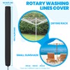 Mrrihand Rotary Washing line Protective Cover, Black, 200cm