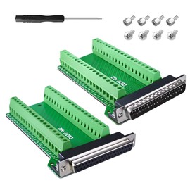 YIMATEECO DB37 Screw Terminal Adapter, DB37 Female to Terminal Block 37-Pin Solderless Breakout Board D-SUB Screw Terminal Block Adapter Connection Terminal with Insulating Pad (1 x Female + 1 x Male