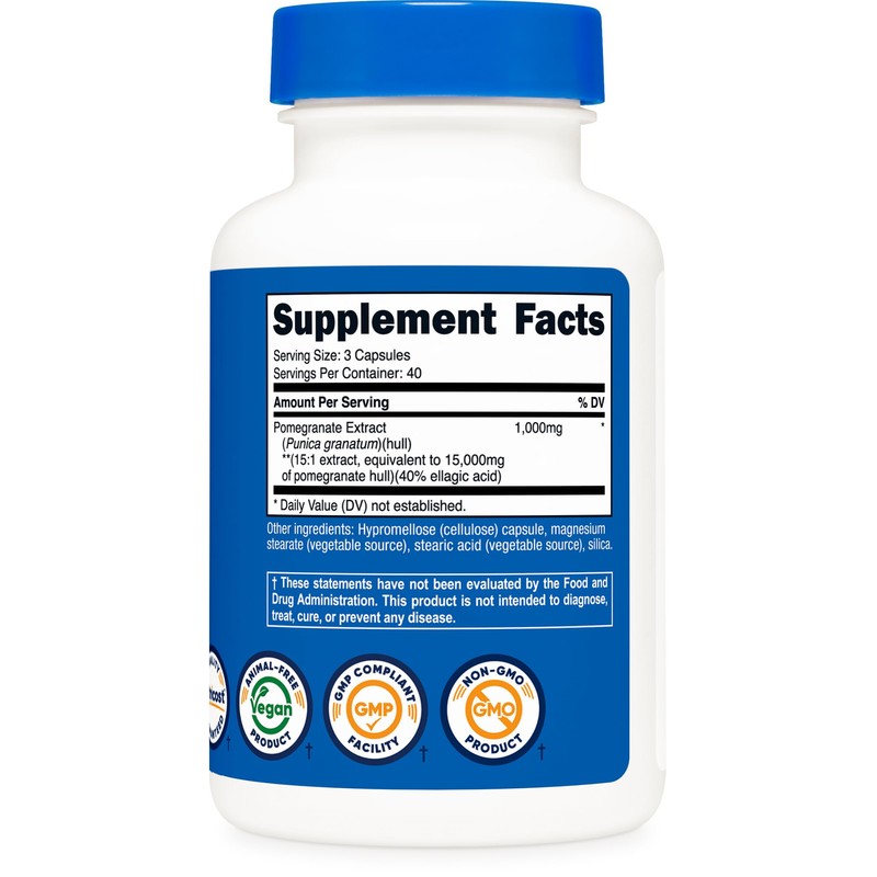 Nutricost Pomegranate Extract (15000 mg Equivalent) 120 Capsules - 40