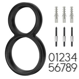 6" Stainless Steel Floating House Number 8, Metal Modern House Numbers, Mailbox Decor Number with Nail Kit, Coated Black, 911 Visibility Signage (Large 8)