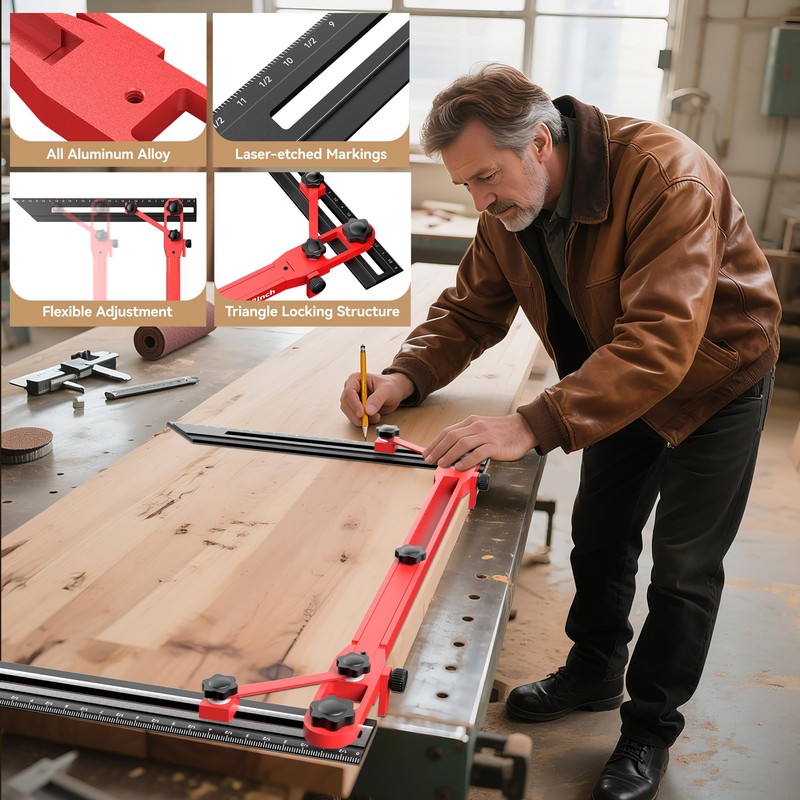 Stair Tread Jig, 72" Adjustable Stair Tread Template Tool for