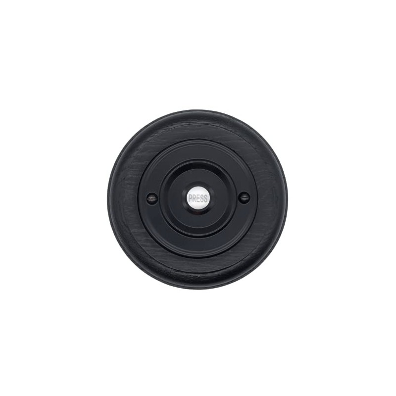 Modern Living Round Wireless Doorbell in Black Ash and Black