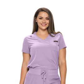 Monarch Uniforms Womens Scrub Top One Pocket Tuck in Scrub Top for Women (Lavender) 3X
