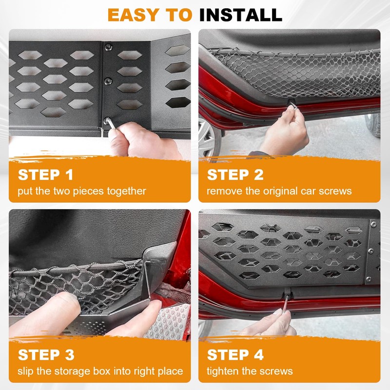 CALBEAU Metal Front Door Pocket Storage Box Compatible with Jeep