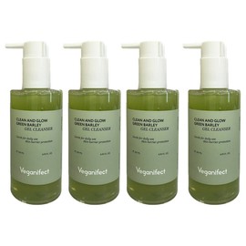 Vegan Effect Clean & Glow Green Barley Gel Cleanser 205ml (4 Pieces) / Circle / 비건이펙트 클린 앤 글로우 청보리 젤 클렌저 205ml 4개  써클