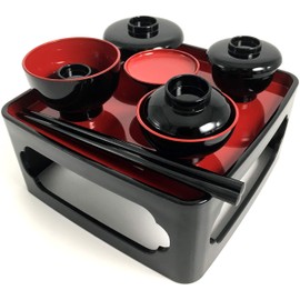 Buddhist Cuisine 6.5-Inch (5.5-Shaku) Tableware 7-Piece Set Shojin Ryori Buddhist Ritual Implements Obon Supplies Meal Tray