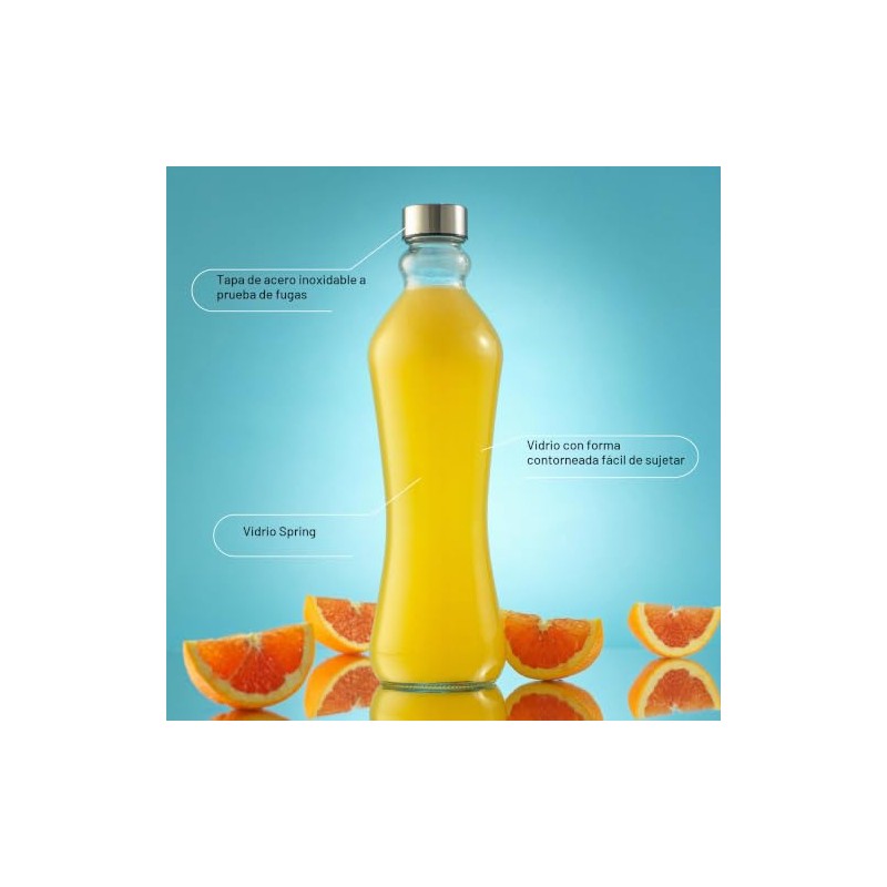 JoyJolt - Juego de 2 botellas de agua de vidrio,