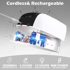 Linssy Lámpara de uñas inalámbrica LED UV de 96 W, secador de uñas con 42 cuentas, luz UV para uñas de gel, manicura para uñas y uñas de los pies, lámpara LED profesional para salones con 4 ajustes de