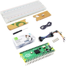 Adeept Raspberry Pi Pico Microcontroller Board with Pre-Soldered Header, Based on Raspberry Pi RP2040, Pico Starter Kit with Breadboard, Acrylic Protective Case and Jumper Wires