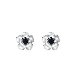 Frieda + Paul Flower Cubic Zirconia Stone Ladies Women Girls Stud Earrings 925 Sterling Silver Tarnish Resistant Jewellery Box, Sterling Silver, Cubic Zirconia