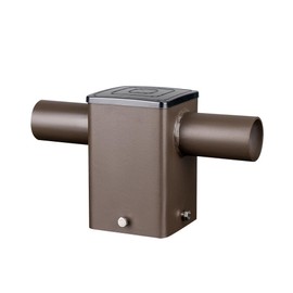 Double Tenon Adapter for 4 Inch Square Pole,Bronze Pole Light Bracket Mount with 2 Horizontal Tenons at 180 Degree,Powder Coated Light Pole Adapter,Steel,Slip Fitter Mount Converter