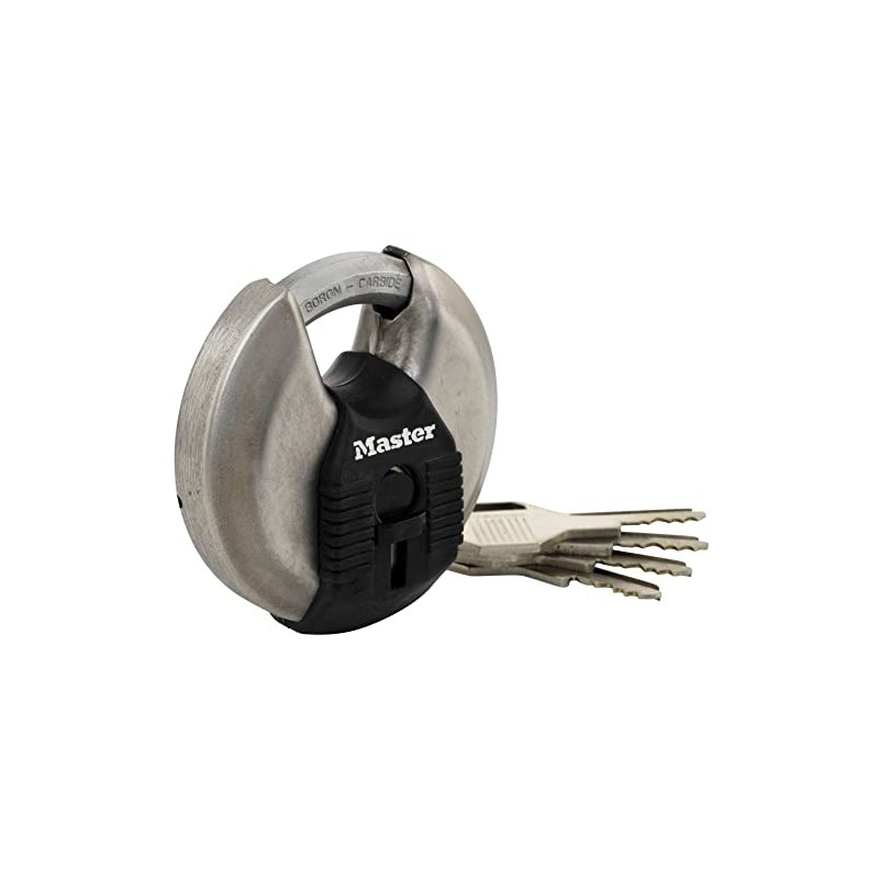 Master Lock Excell Discus Round Padlock 70mm M40EURD Silver
