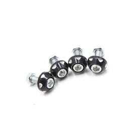 Partuto 4Pcs Black Aluminum Alloy Decorative License Plate Bolt Screw for Car Motorcycle Replacement