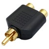 AAOTOKK RCA Y Splitter Adapter,Gold-Plated1RCA Male to 2 RCA Female