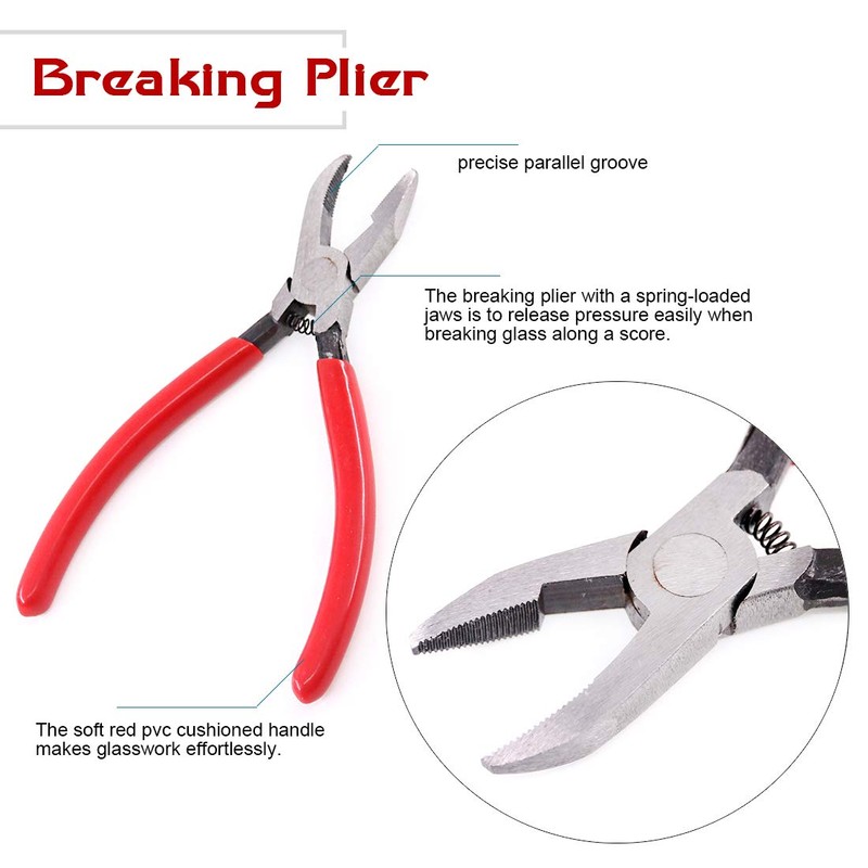 Hilitchi 8Pcs Wheeled Glass Tile Nipper Running Plier Breaking Grozer