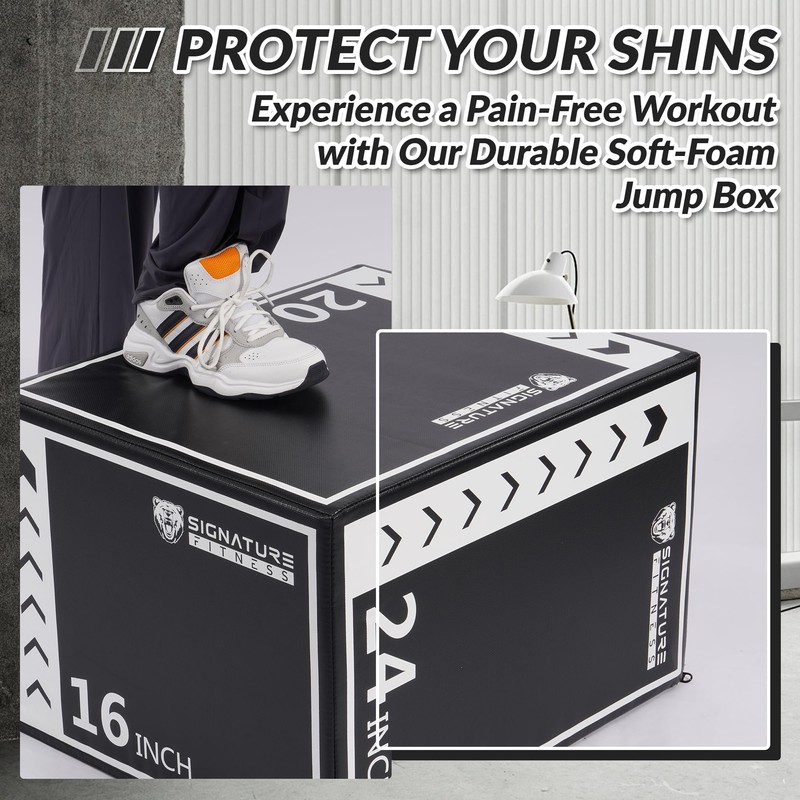 BalanceFrom 3-in-1 Foam Plyo Box, Jump Box for Home Gym,