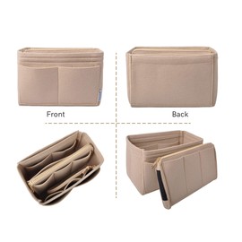 Vercord Felt Organizer Insert for Purse Handbag Tote Bag in Bag Inside Shaper Divider Neo Beige Large