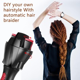 Gisafai Automatic Hair Braider and Twister - Electric Auto Braiding and Styling Tool, French Dreadlock Braid Maker for Women's and Girls' Hairstyles (Battery Operated)