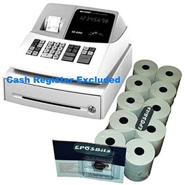 EPOSBITS® Brand **Essentials Pack** for Sharp XE-A102 XEA102 XEA-102 Cash Register (10 Rolls + 1 Ink)