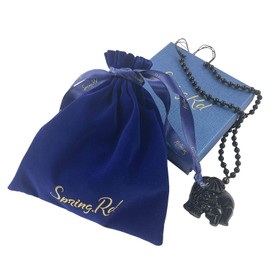 Spring.Rd Mothers Day Gifts Black Obsidian Crystal Stone Pendant Necklace Handcarved Mother Baby Elephant Amulet Necklace Gifts for Mom Women