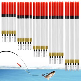 30 Pcs Fishing Tackle Fishing Floats Wagglers Clear Waggler Floats Straight Insert Fishing Transparent Pipe Drift Loaded Coarse Tube Match Pleasure Lake Thin Thick Tips for Fishing Supplies 5 Size