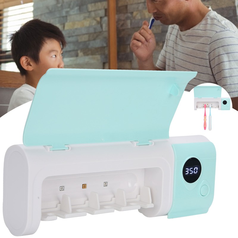 UVC Toothbrush Holder Wall Mounted Rack UV Light Cleaning Toothbrush
