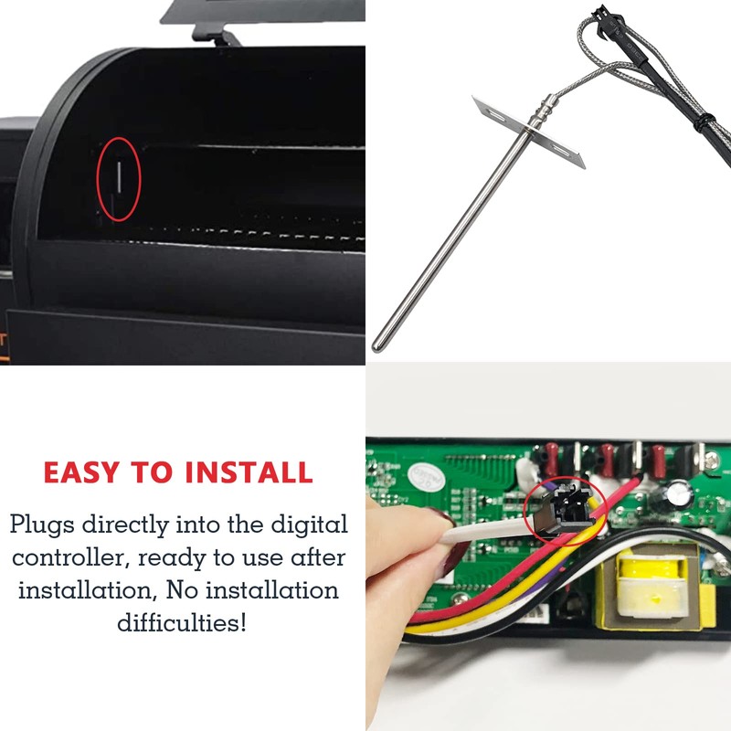 Replacement RTD Temperature Probe Sensor, Compatible with Pit Boss Pellet